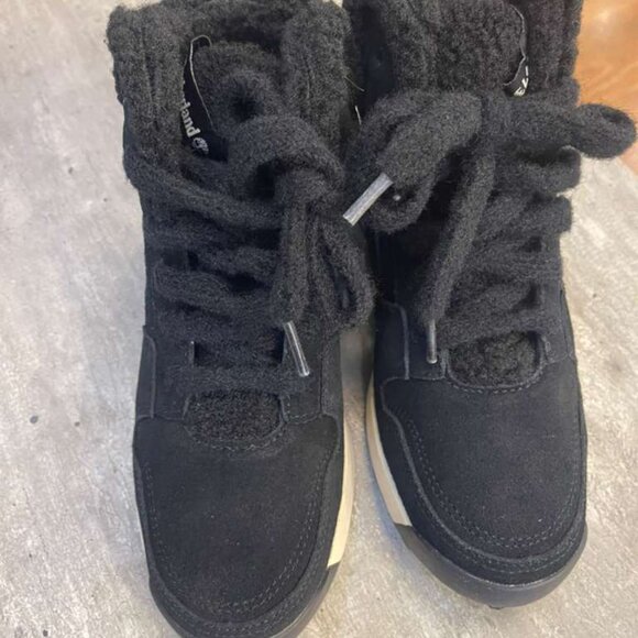 TIMBERLAND WOMEN'S RETRO SWIFT HIGH TOP LACE SNEAKE BLACK SUEDE A431J-EK4 - Picture 3 of 9